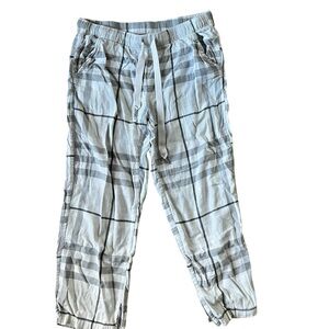 Aerie Men's Light Gray Plaid Joggers